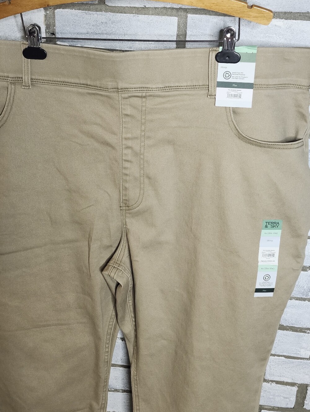 NWT Terra & Sky Women's Pull-On High-Rise Skinny Jeggings Plus Size 4X Brown - Picture 2 of 11